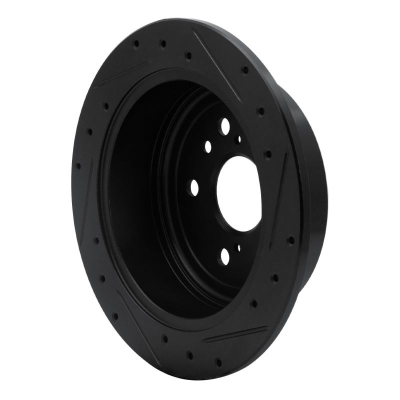 Lexus RX350 Brake Rotor (1) - Rear Left - R1 Concepts - Drilled & Slotted - Black - `04-`09